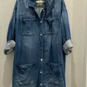 Denim Button-Up Shirt Dress